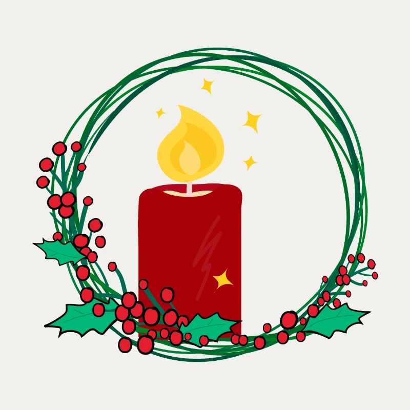 Weihnachtskranz mit Kerze