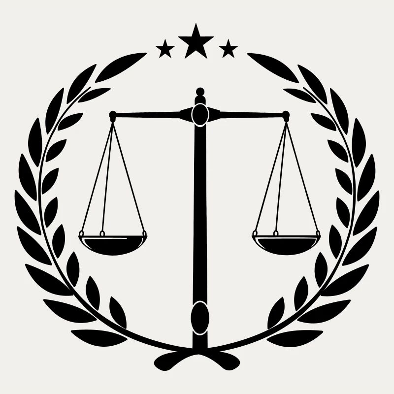 Libra in laurel wreath and three little asterisks