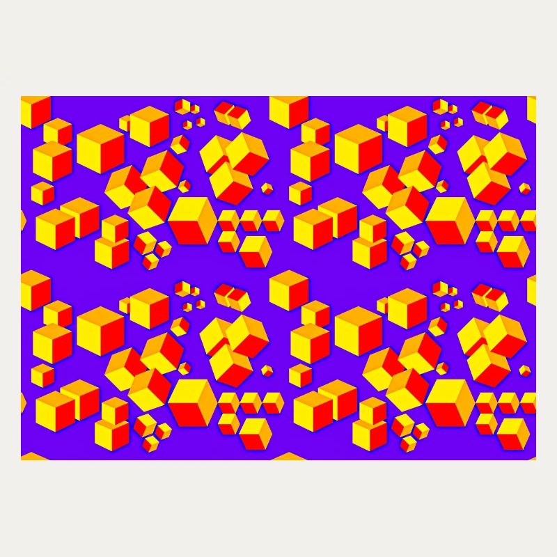 Déco motif cube coloré