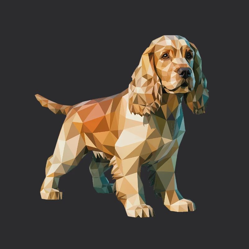Cocker Spaniel - Cooles Low-Poly-Logo