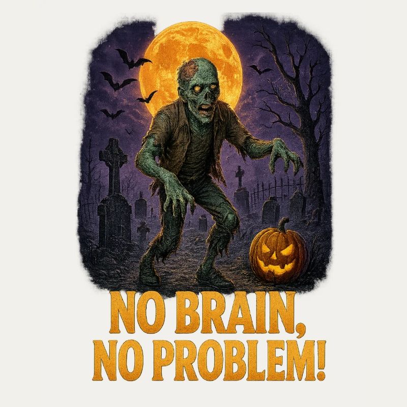 Moonlit Zombie Graveyard with Pumpkin Glow