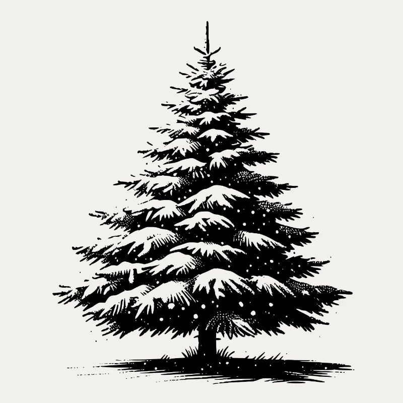 Schneebedeckte Weihnachtskiefer