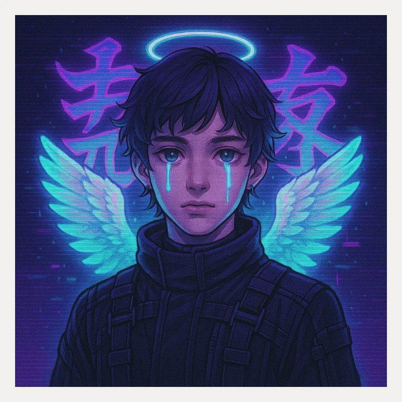 Cyberpunk Angel E-Boy Y2K Synthwave Art