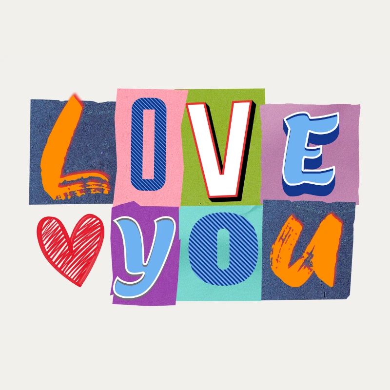 Liebe in Bunt-Collage