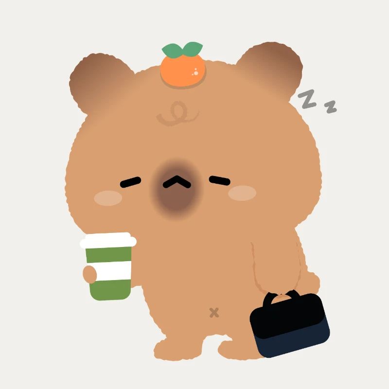 Tired Capybara with Coffee
