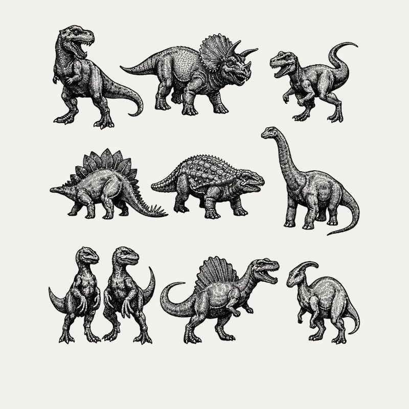 Dino Silhouette Pattern
