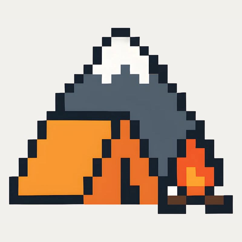Pixel Sleeping Fox Moonlit Night