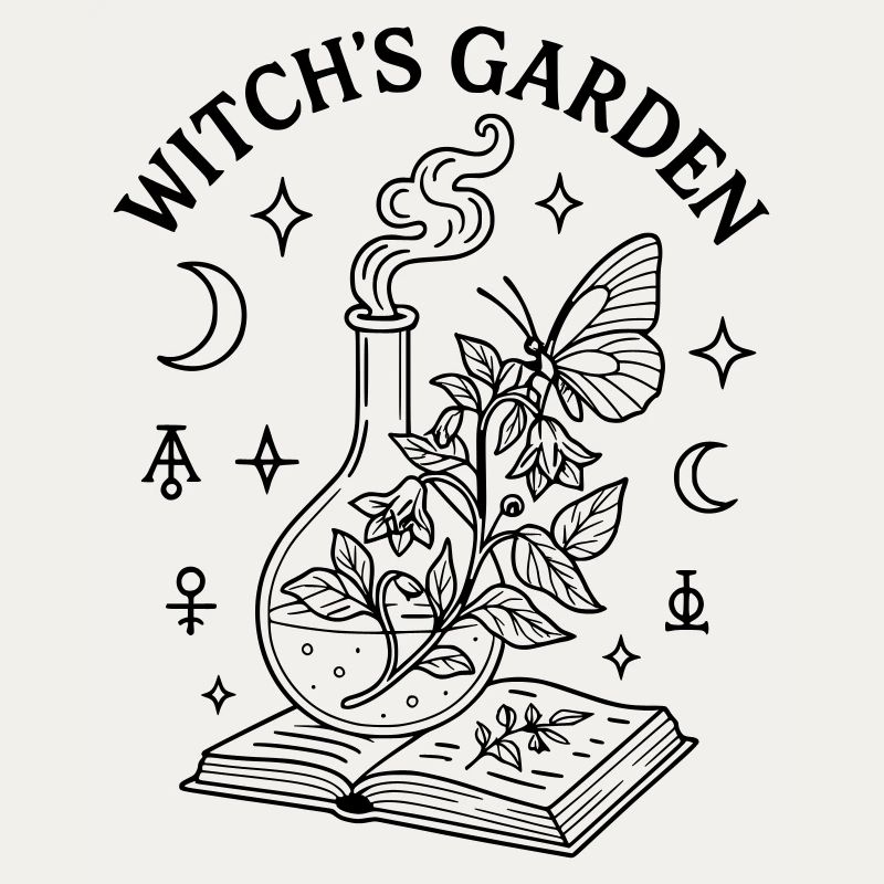 Zauber Hexe Buch Garten