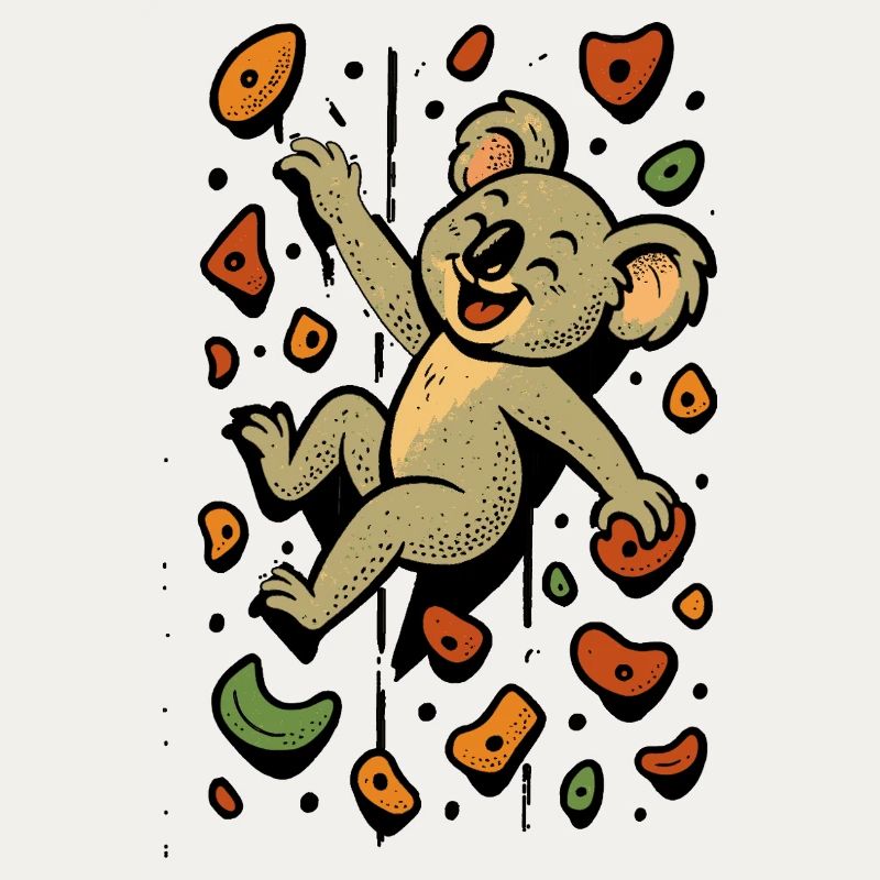 Bouldern Koala Bär Klettern Retro Geschenk