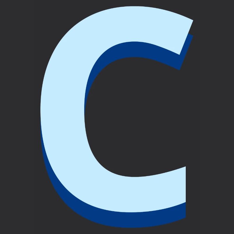 Pop und moderner blauer Buchstabe c