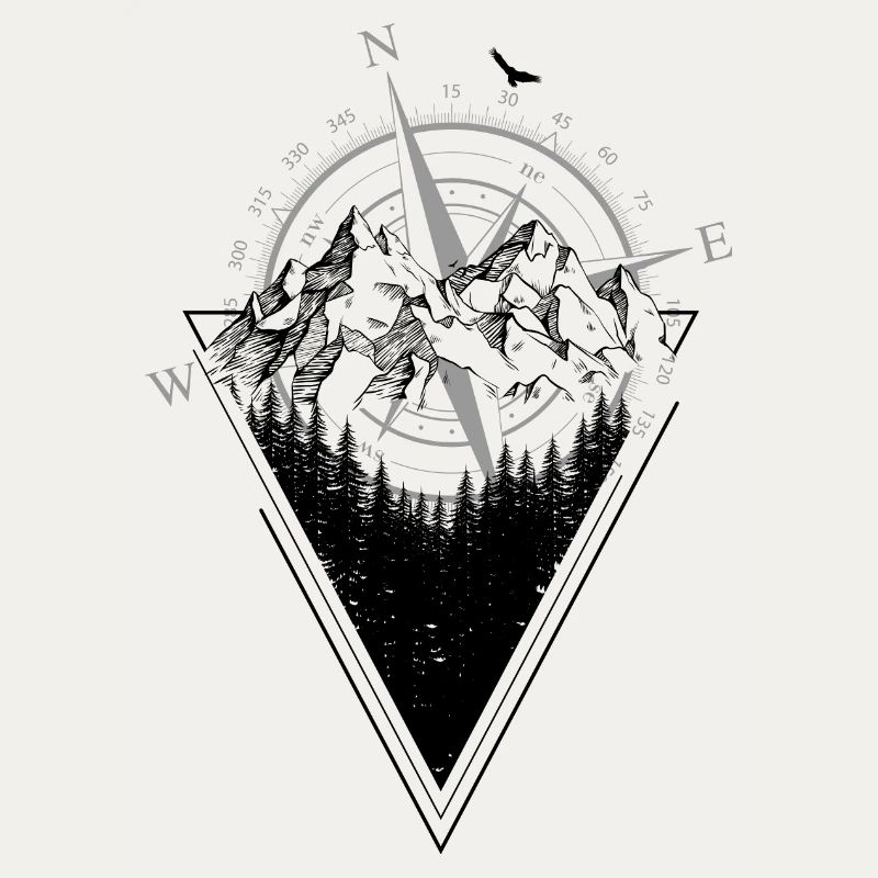 Weathered Compass Grunge Map