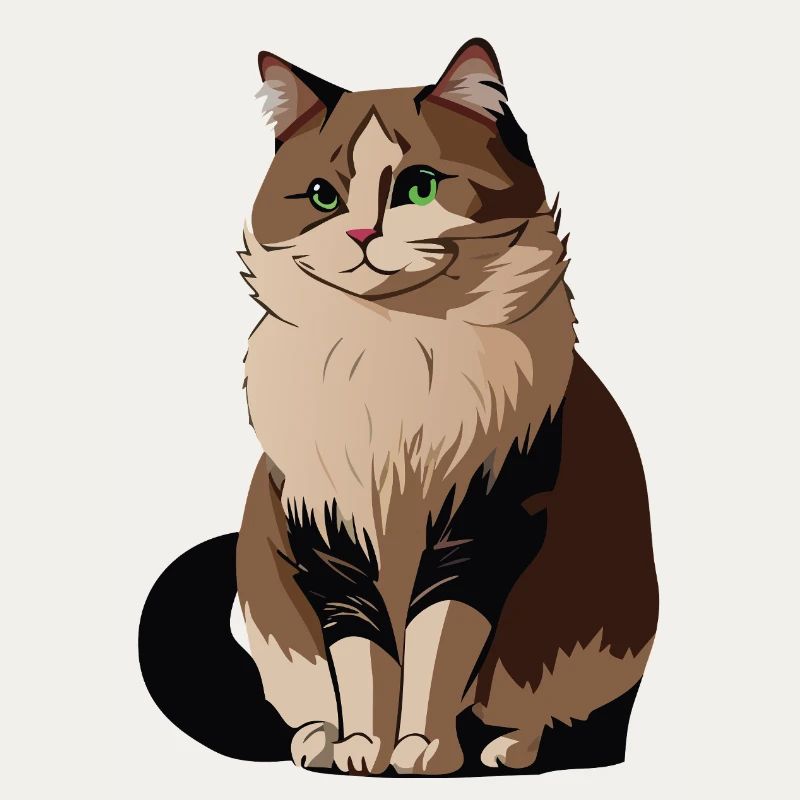 Illustration de style chat d’intérieur mignon