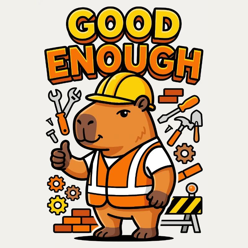 Capybara Bauarbeiter Good Enough