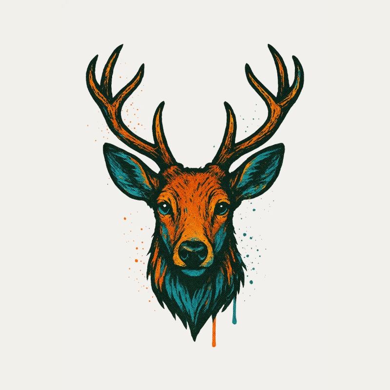 Deer Head Neon Art