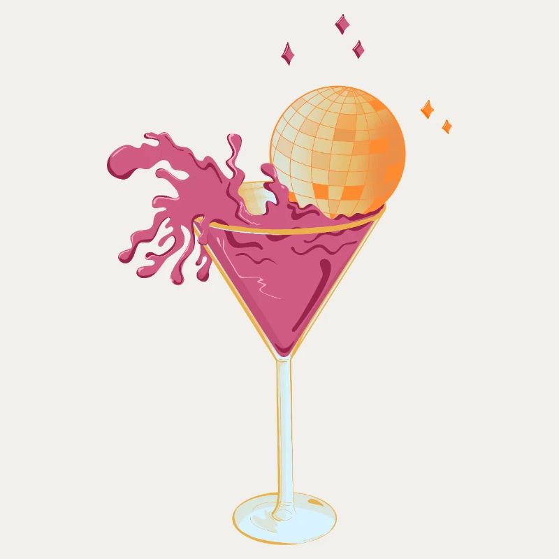 Disco Cocktail – Pinker Martini mit spritzender Di