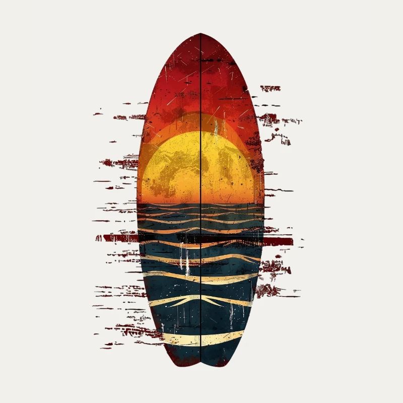 Expérience de surfeur au coucher du soleil