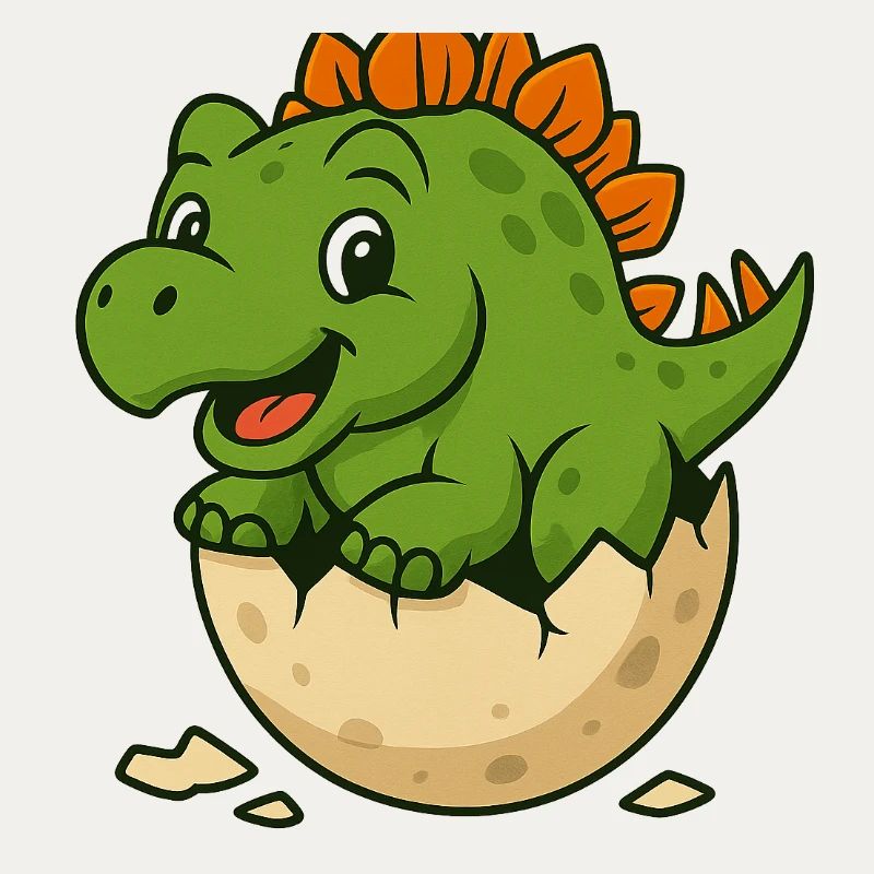 Cute dinosaur offspring on egg
