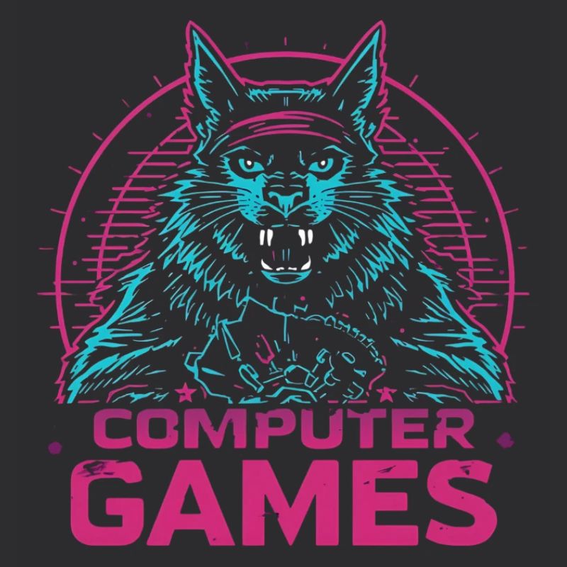 Games Logo mit Neon-Design