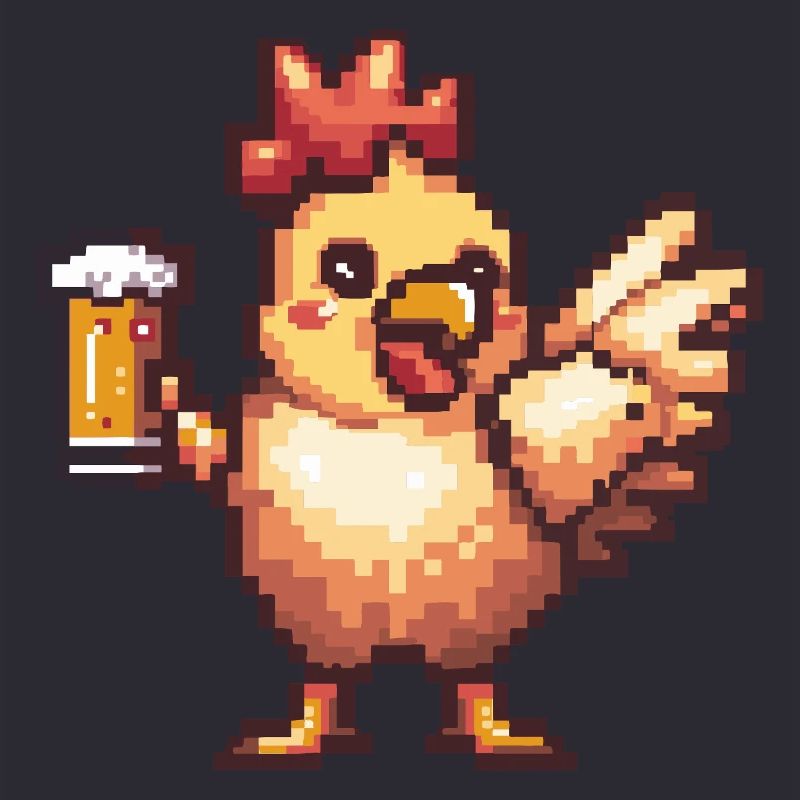 Huhn Pixel Bier