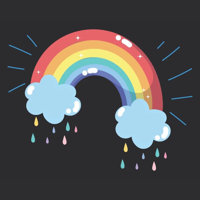 Pastel Rainbow Raincloud Arc