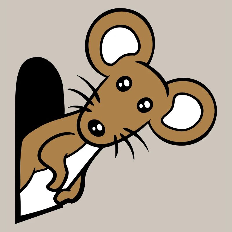 Mouse Wall Hole Mouse Hole Peeps Cute Funny Comic