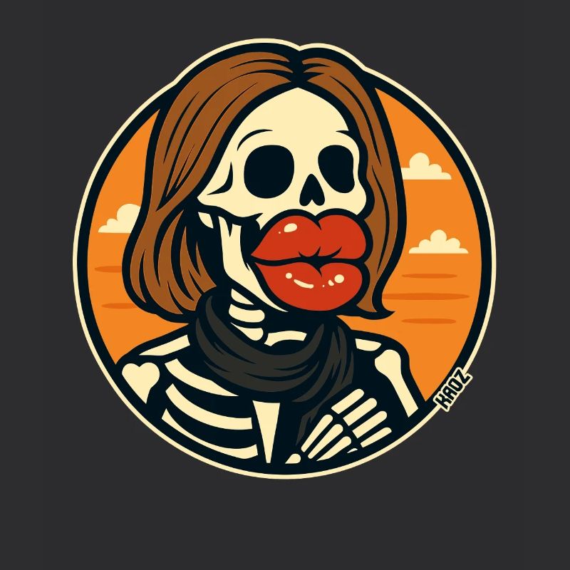 Skeleton with red lips