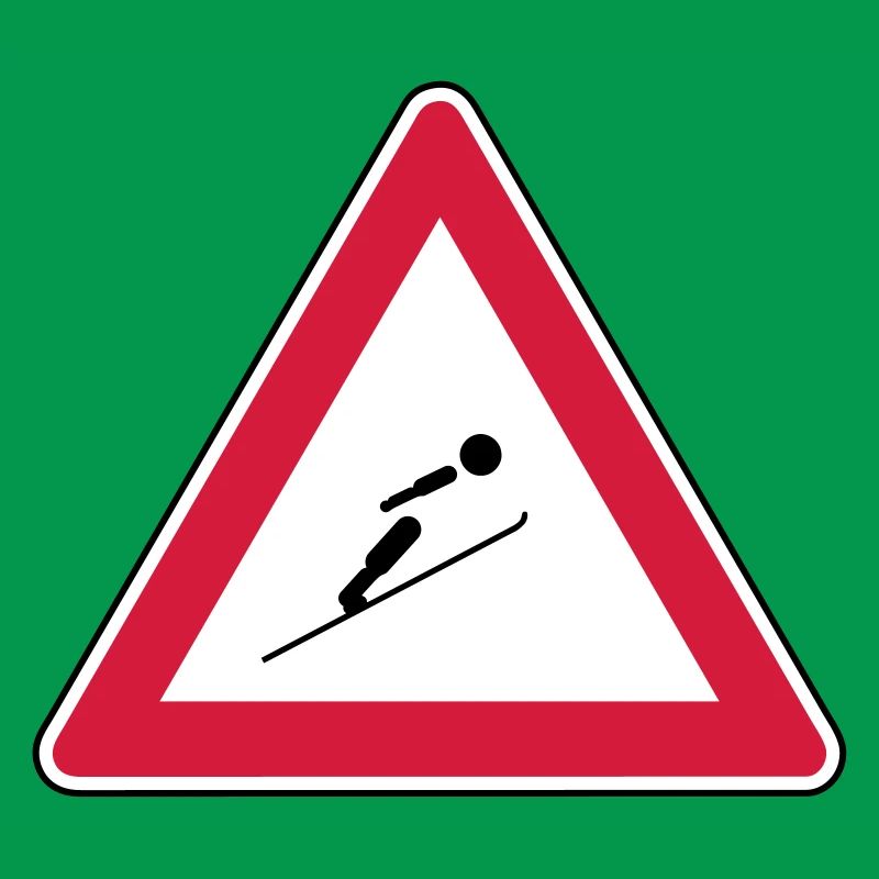 Köpfe einziehen, hier wird mit Ski gesprungen!