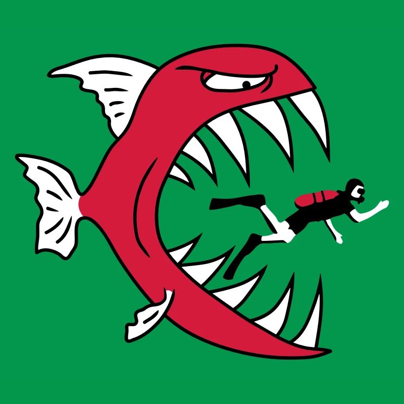 Monster Fish Eats Diver
