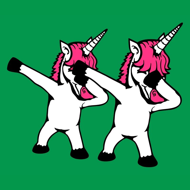2 Einhörner Dabbing Dab Tanz Party Pose Geste Team