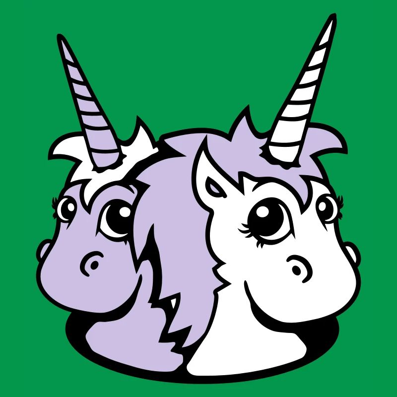 2 Einhorn Mädchen Team Hübsch Boden Loch Freunde