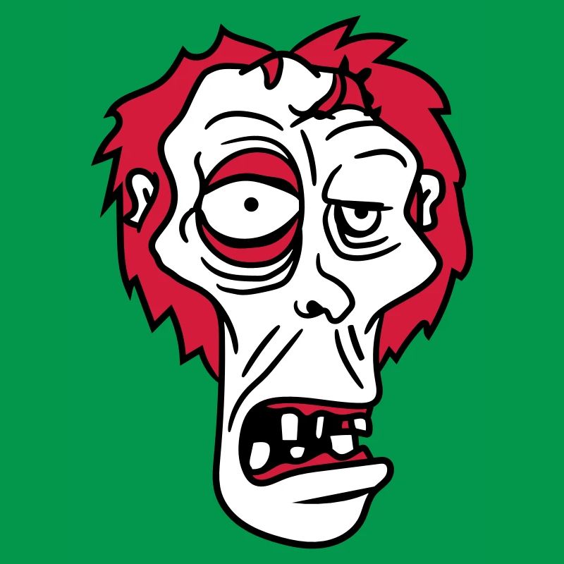 zombie face head ugly comic cartoon funny hallowee