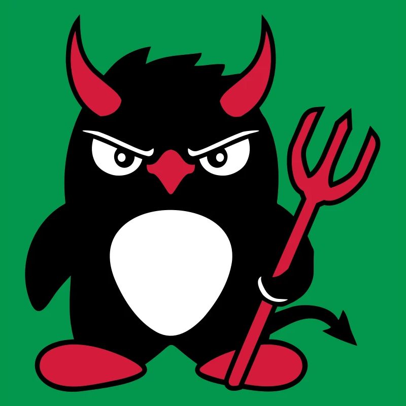 Penguin Devil Horns Trident Hell Evil Satan