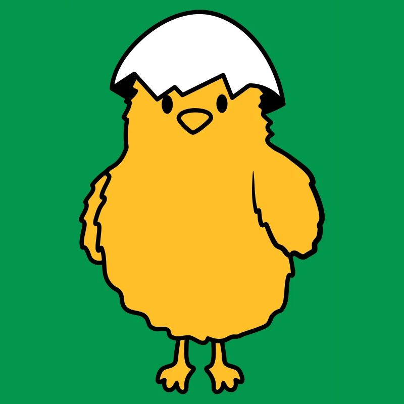 Chicks with eggshell on the head