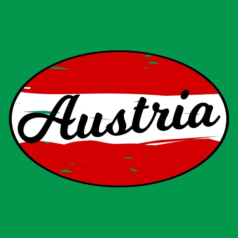 Austria Script Logo auf Rot