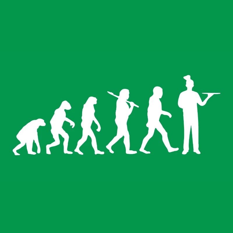 Evolution Geschenk Kellner Kellnerin Bar Barista