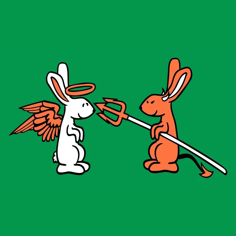 Rabbit Angel Conscience Devil Demon Evil Satan Hell