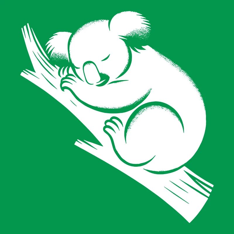 Sleeping koala on a branch