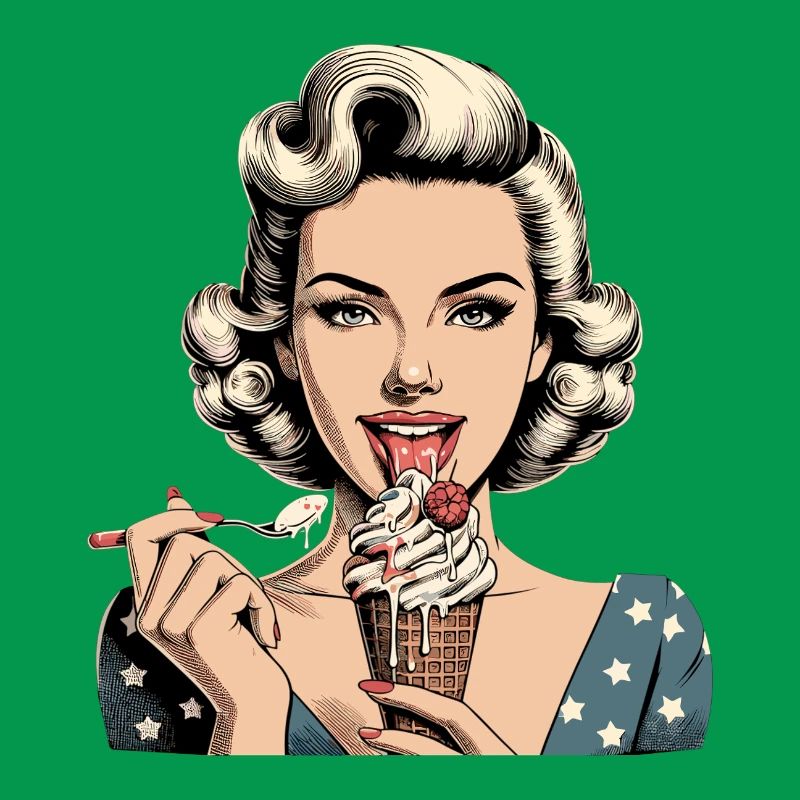 Pin Up Retro Rockabilly Eiscreme Softeis Geschenk