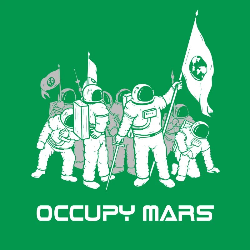 Occupy Mars Astronaut Exploration Journey Tshirt