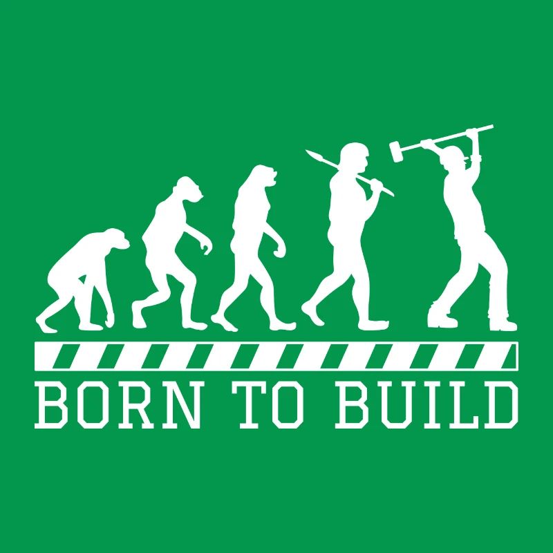 Evolution construction worker gift construction job work