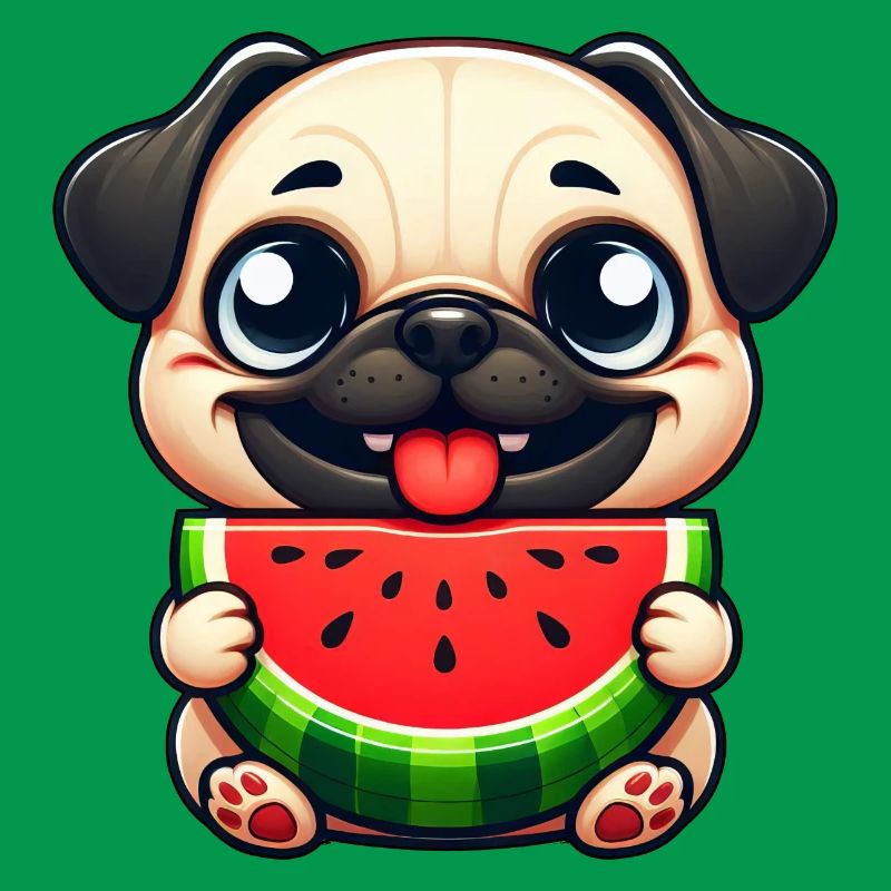 Chien mignon Carlin Pastèque Fruit d’été Melon