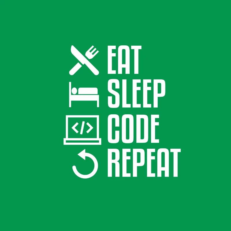 EAT SLEEP CODE REPEAT WHITE Computer T-Shirt