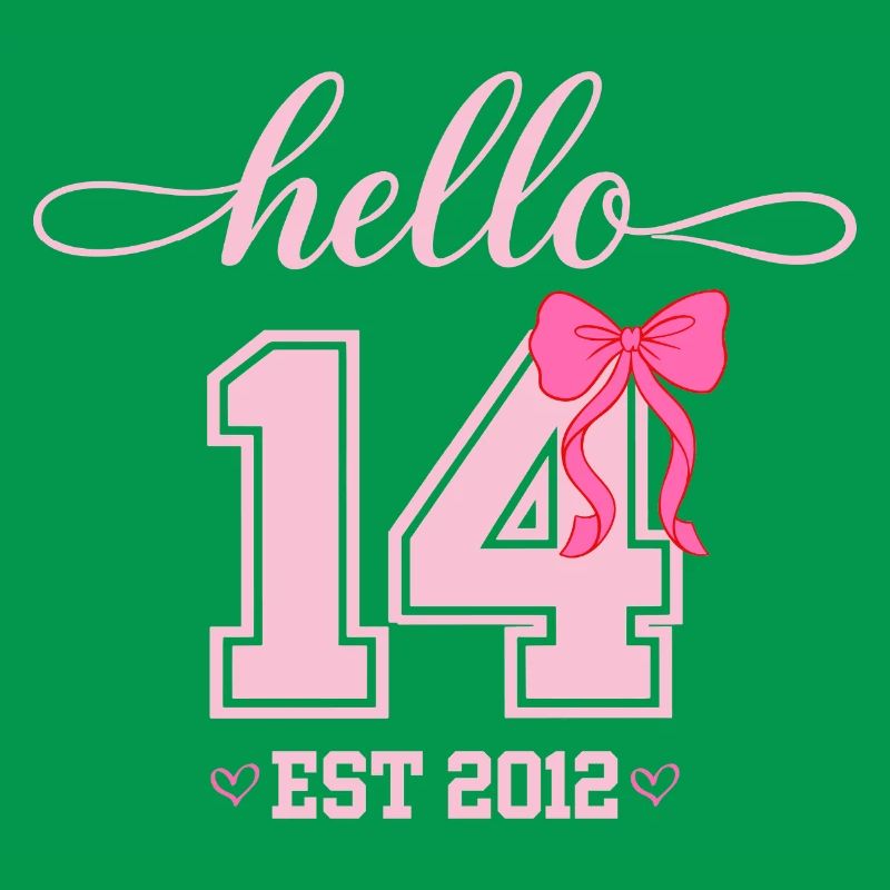 Hello 14 Est 2012 Mädchen Geburtstag Design
