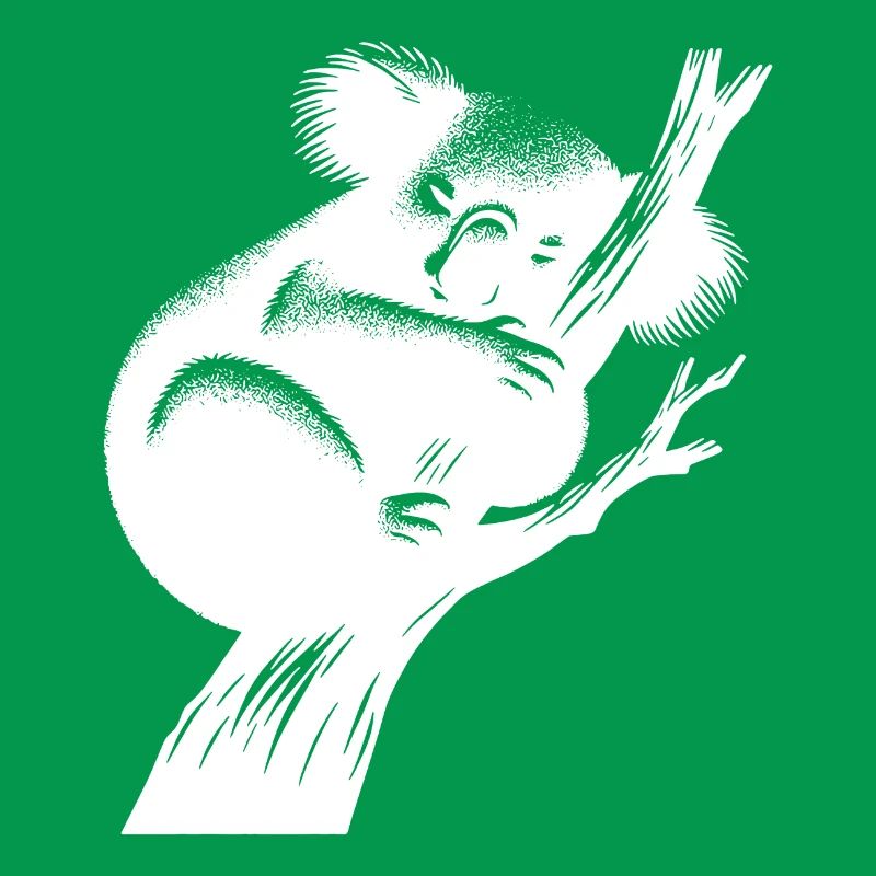 Cute sleeping koala on a tree
