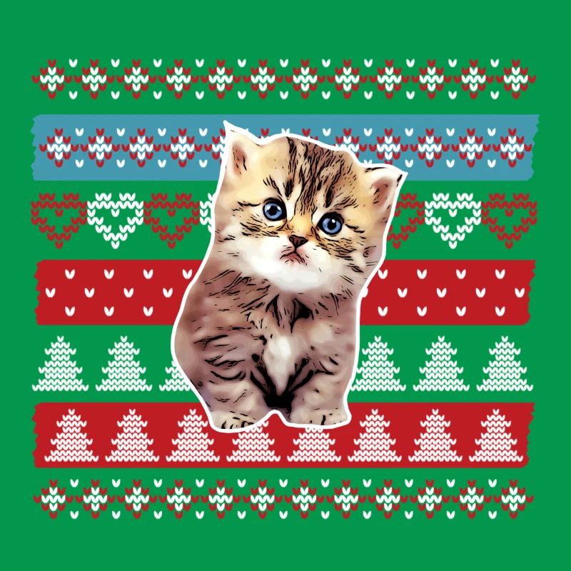 Chat moche de pull de Noël