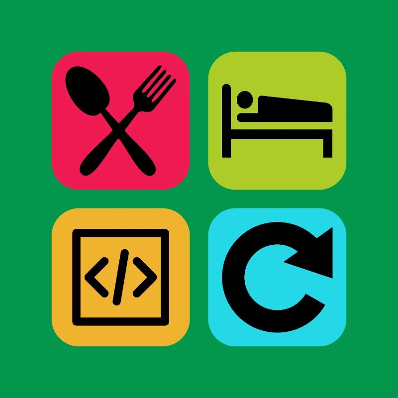 Eat Sleep Code Repeat Funny Quote Dev