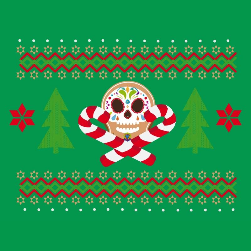 Gingerbread Man Sugar Skull Pattern for Christmas