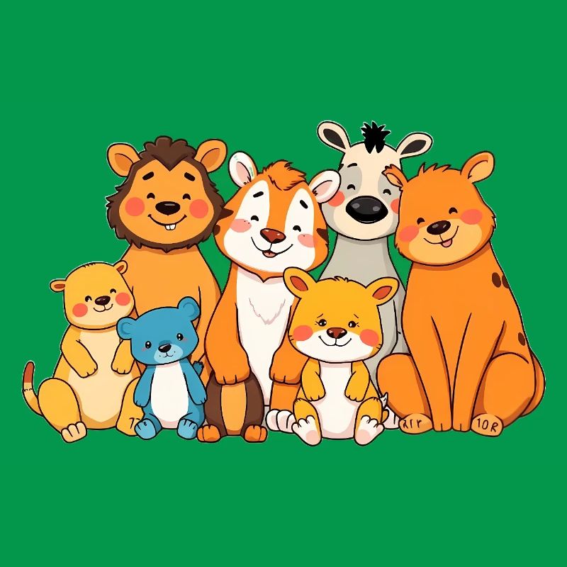 Conception ludique de bande dessinée de famille d’animaux