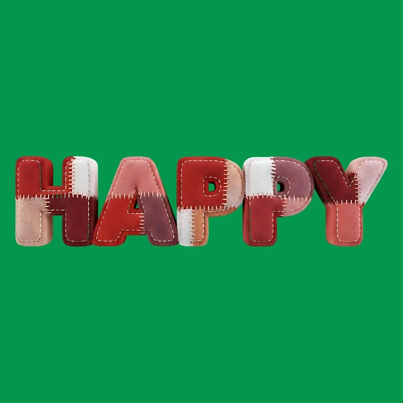 Happy Patchwork Design Fabric Patchwork Look