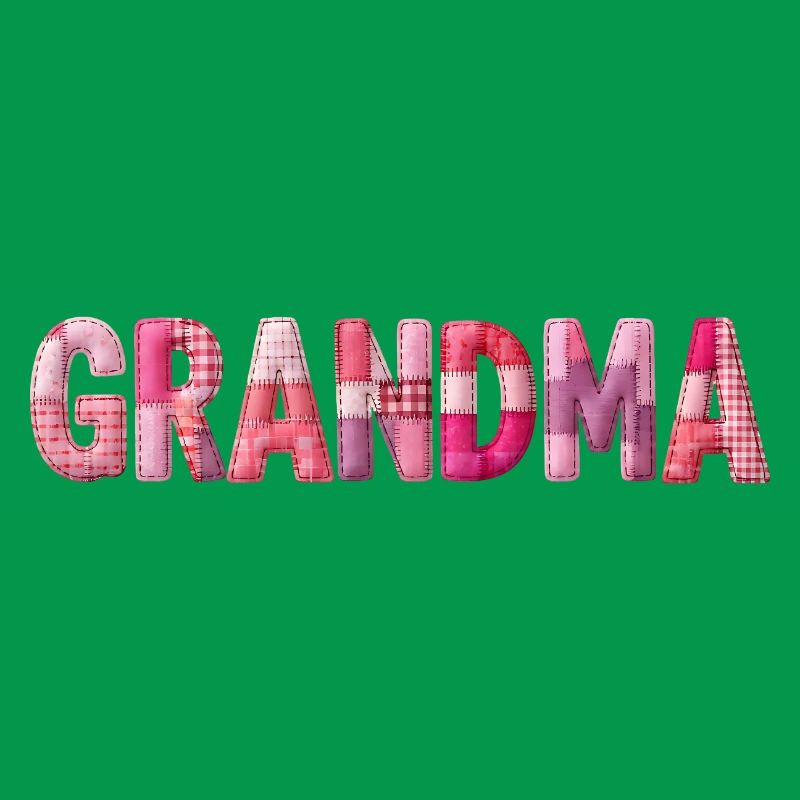 Grandmother Pink Plaid Letters Patchwork